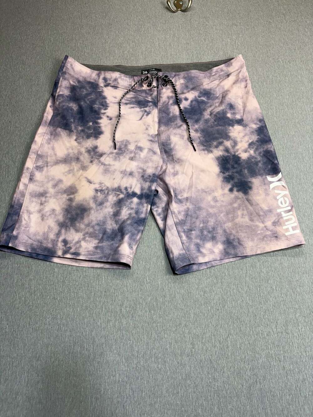 Hurley Men's Pink and Blue Tie Dye Board Shorts Size 36